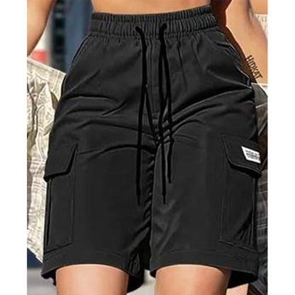 📢📢30% OFF !! ⏰Women's Elastic Waist Drawstring Cargo Shorts