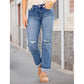 📢📢40% OFF !! ⏰ Women's Ripped Straight-Leg Jeans – High-Waist, Distressed, Stretchy 🆒