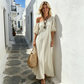 Women's One-Shoulder Puff Sleeve Maxi Dress