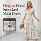 👗 50% OFF NOW!🌸 Floral V-Neck Maxi Dress – Elegant Smocked Waist & Premium Fabric – Summer Essential ✨