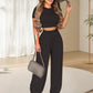 📢📢40% OFF !! ⏰ Women's Two-Piece Set – Fitted T-Shirt, Loose Pants, Casual 🌸