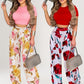 📢📢40% OFF !! ⏰ Women's Two-Piece Set – Fitted T-Shirt, Loose Pants, Casual 🌸