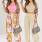 📢📢40% OFF !! ⏰ Women's Two-Piece Set – Fitted T-Shirt, Loose Pants, Casual 🌸