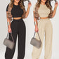 📢📢40% OFF !! ⏰ Women's Two-Piece Set – Fitted T-Shirt, Loose Pants, Casual 🌸