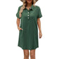 📢📢40% OFF !! ⏰Casual Short Sleeve Button Pocket Dress 🌿 Button-Front Detail, Handy Pockets & Breezy Fit for All-Day Comfort ✨