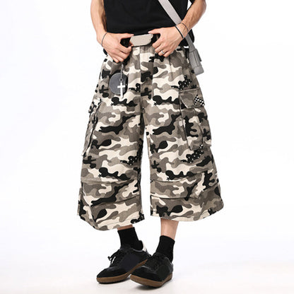 📢📢40% OFF !! ⏰Unisex Wide-Leg Camo Cargo Shorts