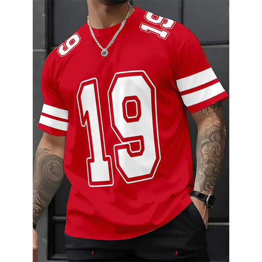 📢📢40% OFF !! ⏰ Sporty Number Print Short Sleeve Top 🌟– Casual, Fun & Easy to Style
