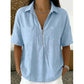 Women's Casual V-neck Zipper Short-Sleeved Top
