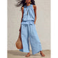 📢📢40% OFF !! ⏰Women’s Ruffled Two-Piece Set – Smocked Neck, Relaxed Fit, Vacation Style 🌺