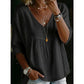 Women's Casual V-Neck Lace Trim Top
