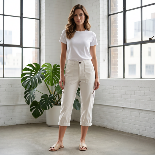 📢📢40% OFF !! ⏰Women's Casual Cargo Capri Pants – Utility Pockets, Comfort Fit, Versatile Style 🌟