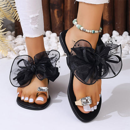 📢📢50% OFF !! ⏰Elegant Bow Flat Beach Sandals