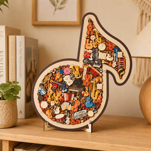 📢📢50% OFF !! ⏰Wooden Musical Note Jigsaw Puzzle🧩