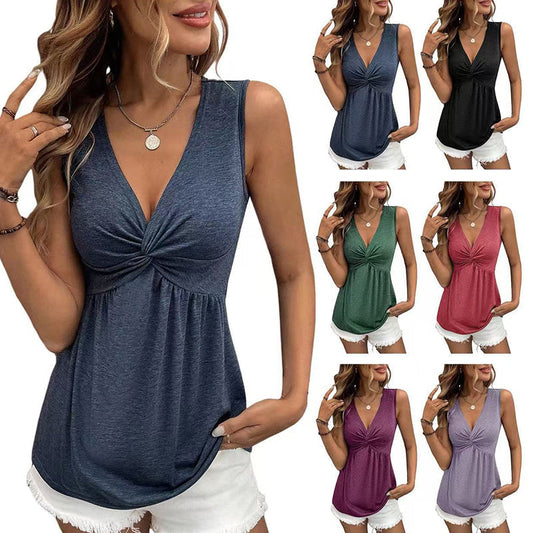 📢📢40% OFF !! ⏰Elegant Slimming V-Neck Tank Top