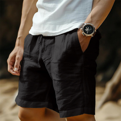 📢📢40% OFF !! ⏰ Men's Cotton-Linen Shorts – Breathable, Drawstring, Relaxed Fit ☀️