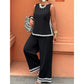 📢📢40% OFF !! ⏰ Women’s Sleeveless Top & Wide-Leg Pants Suit – Lace Trim, Flowy, 2-Piece 🌸