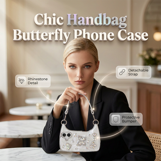 📢📢40% OFF !! ⏰3D Butterfly Handbag Phone Case with Strap