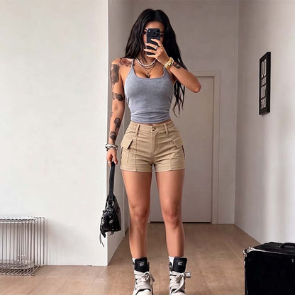 Women's High-Waisted Cargo Shorts