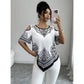 Boho Chic Cold Shoulder Top Irregular Hem Short Sleeve Tee