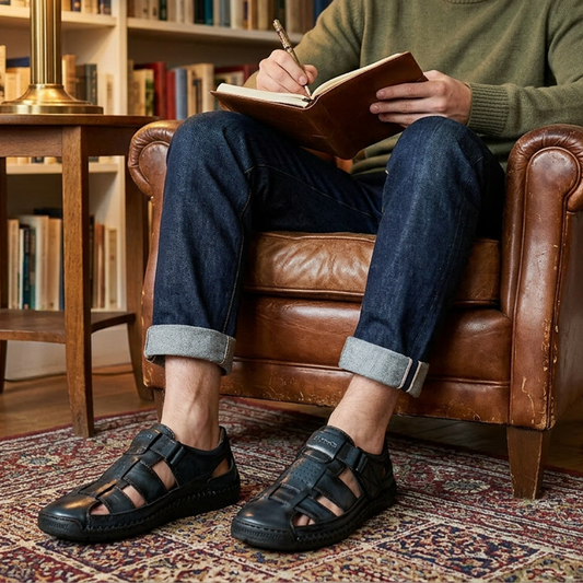 📢📢40% OFF !! ⏰Men's Breathable Closed-Toe Beach Sandals