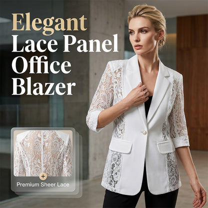 📢📢40% OFF !! ⏰Summer Breathable White Lace Blazer Slim Fit Suit Jacket