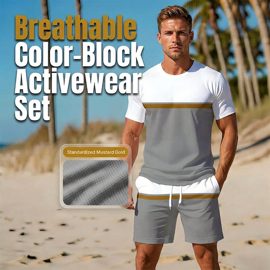 📢📢40% OFF !! ⏰Men's Summer Color-Block Sportswear Set