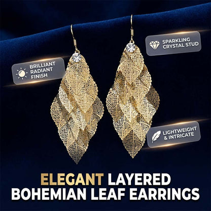 📢📢40% OFF !! ⏰Women's Elegant Cascading Hollow Leaf Earrings