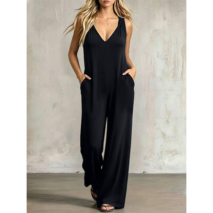 📢📢30% OFF !! ⏰Women's Effortless Summer V-Neck Jumpsuit