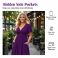 Elegant V-Neck Twist Front Dress with Pockets