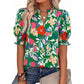 📢📢40% OFF !! ⏰Women's Summer Floral Top with Puff Sleeves