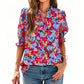 📢📢40% OFF !! ⏰Women's Summer Floral Top with Puff Sleeves