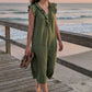 📢📢40% OFF !! ⏰Women's Casual Sleeveless V-Neck Ruffle Dress