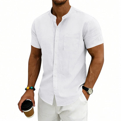 Men's Loose Fit Solid Short Sleeve Shirt