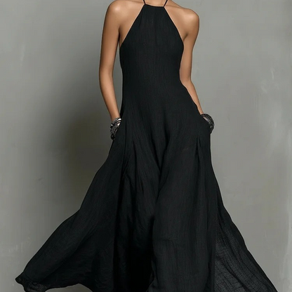 📢📢40% OFF !! ⏰Women's Elegant Sleeveless Halter Maxi Dress