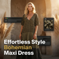 📢📢40% OFF !! ⏰ Bohemian Leopard Maxi Dress – V-Neck, Tiered, Flowy Resort Style 🌴