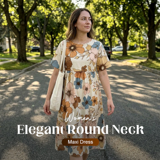 Women's Elegant Round Neck Maxi Dress
