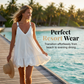 📢📢40% OFF !! ⏰Women's V-Neck Strap Dress with Bubble Ruffle Hem👗