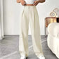 📢📢40% OFF !! ⏰ Women's High Waist Wide-Leg Pants – Belt Loops, Hidden Zipper, Flowing Fit 🌟