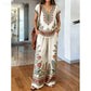 📢📢40% OFF !! ⏰Women's Printed Top & Pants 2-Piece Set