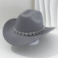 Women's Rhinestone Heart Cowboy Hat Elegant French Jazz Fedora