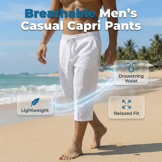 📢📢40% OFF !! ⏰Men's Casual Capri Pants with Drawstring Waist