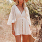 🔥New Arrival💗Women's Lace Crochet Romper Dress with Built-in Shorts