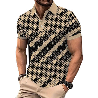 👔Men's Geometric Print Collared Shirts