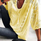 👚 50% OFF NOW! 🌸 Women's U-Neck OpenWork Blouse – Tassel Drawstring & Short Sleeves – Casual Summer Chic 🌿