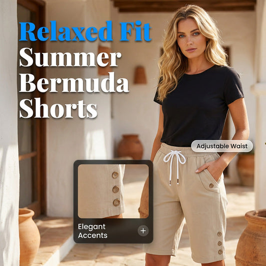 Women's Casual Drawstring Bermuda Shorts