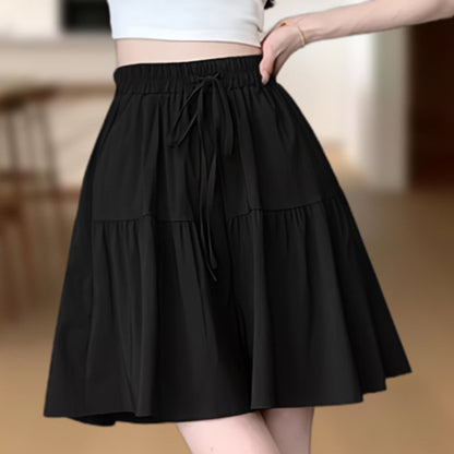 📢📢50% OFF !! ⏰Women High Waist Skirt Pants Wide Leg Ruffle Culottes