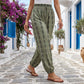 Women's Smocked High Waist Printed Lantern Pants