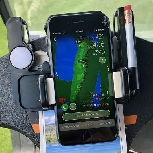 📢📢50% OFF !! ⏰All-in-One Golf Cart Accessory Mount-Focus on Your Swing, Not Your Stuff✨