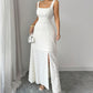 📢📢40% OFF !! ⏰Women's Sleeveless Square Neck Split Maxi Dress