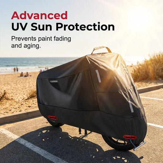 📢📢40% OFF !! ⏰ Ultimate All-Weather Motorcycle Cover – Heavy-duty waterproof & UV-resistant – Fits most bikes, security grommets & reinforced seams – perfect for outdoor storage 🌧️☀️